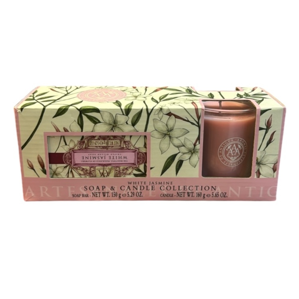 2/$25 Never Used AAA by Somerset White Jasmine Soap and Candle Collection Set